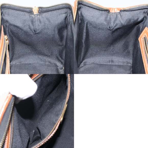 FENDI Pecan Canvas Hand Bag Brown Black Gold - Picture 12 of 12